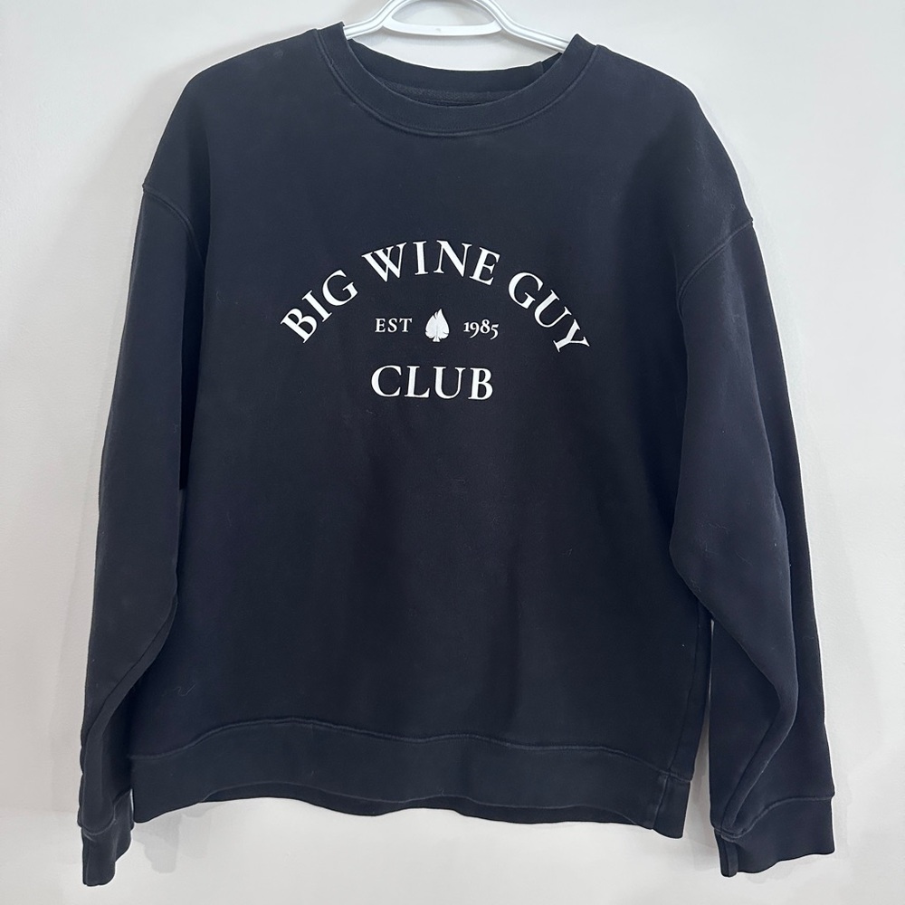 Brunette The Label, Black Crewneck, Sweater - Big Wine Guy Club - M/L